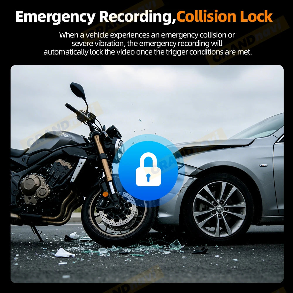 Motorcycle Dual DVR 1080P 2K Action Camera Recorder Front & Rearview Waterproof Motorcycle Dash Cam Night Vision Camera WiFi