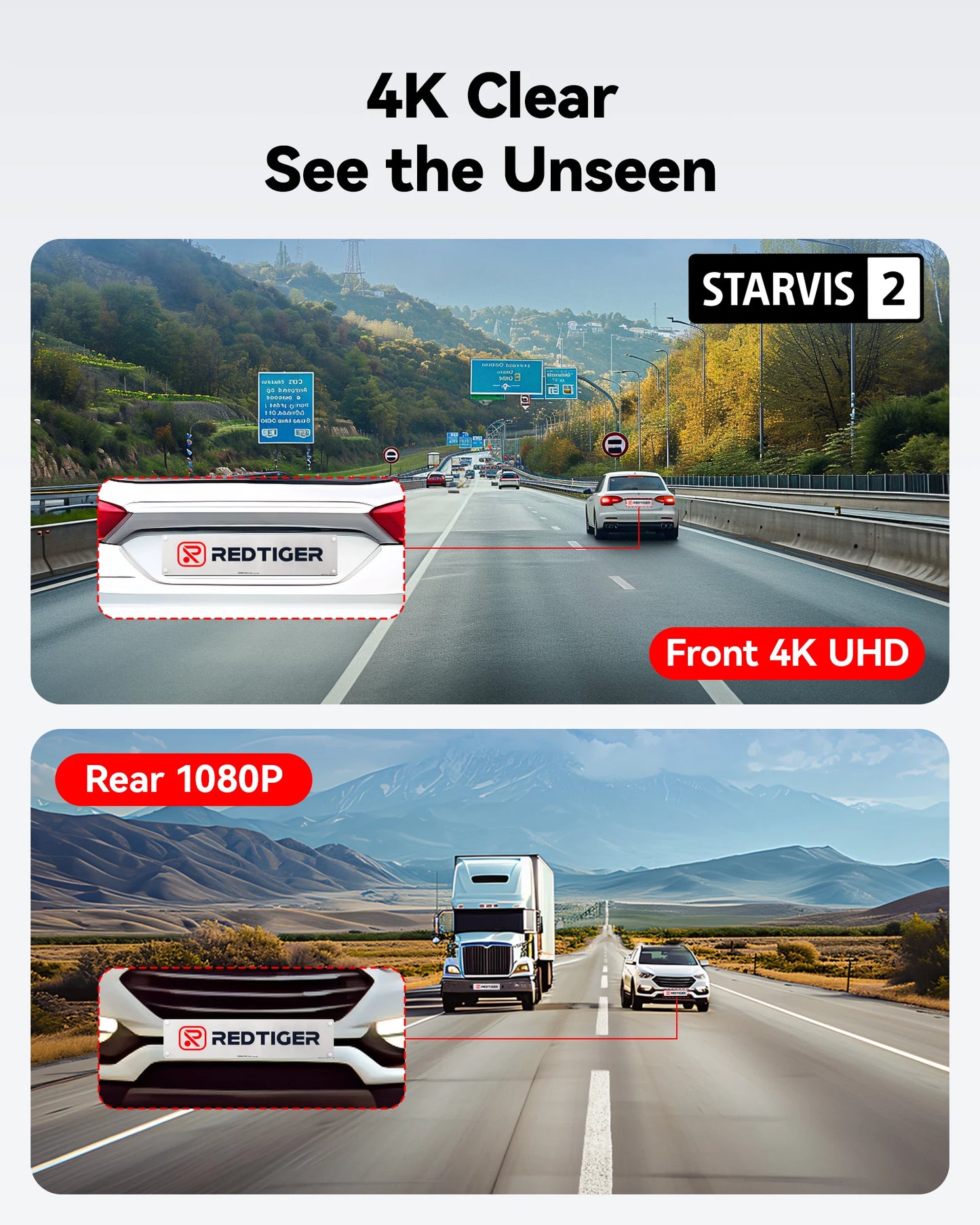 REDTIGER F7NP 4K+1080P Dash Camera for Cars 3.18” IPS Screen Built-in WiFi GPS Mini Dash Cam Recorder Dvr for 24H Parking Mode