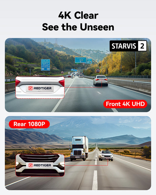 REDTIGER F7NP 4K+1080P Dash Camera for Cars 3.18” IPS Screen Built-in WiFi GPS Mini Dash Cam Recorder Dvr for 24H Parking Mode