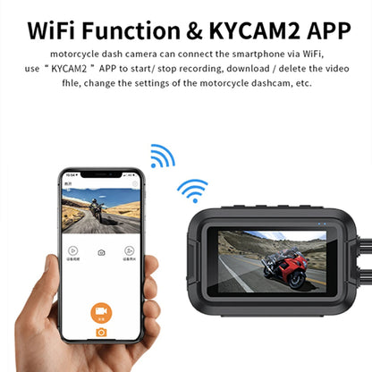Motorcycle Dash Cam Dual 1080P Full Body Waterproof Moto Camera WiFi GPS DashCam Front Rear Driving Video Recorder DVR Black Box