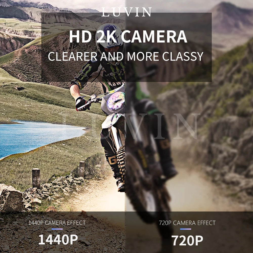 Motorcycle Camera Dash Cam Moto Dvr 1440P Video Recorder WiFi App Waterproof 2K Recording Night Vision for Motorcycle Luvin V8