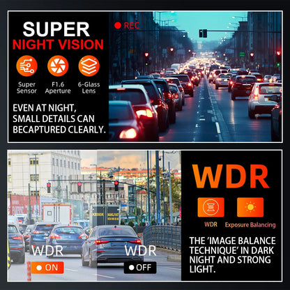 4K WIFI Dash Cam Mini CAR DVR Support Front and Rear Dual Lens 1080P Black Box Room Night Vision Camera Parking Monitor