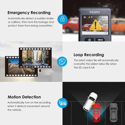 VIOFO A119 V3 2K Car DVR Super Night Vision Quad HD Dash Cameras Parking Mode G-Sensor Rota Lens 2560 * 1600P Optional GPS CPL