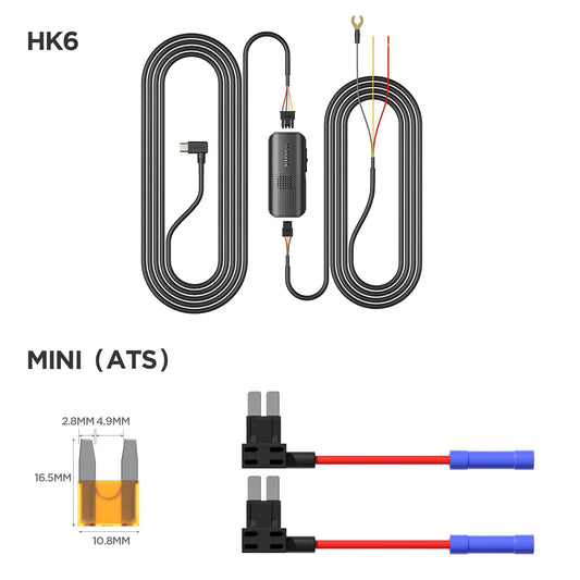 VIOFO Type-C HK6 ACC Hardwire Kit for A329S Series Support Hybrid Parking Mode, Automatic Voltage Display, Low Power Consumption