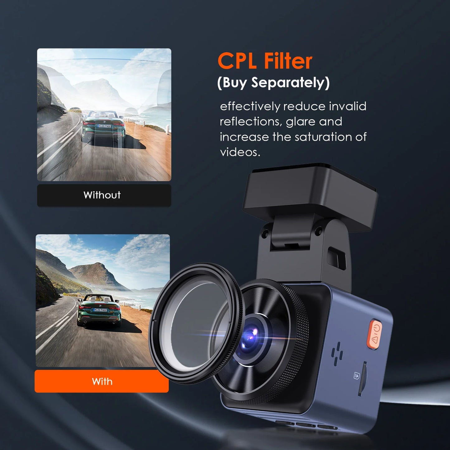 Vantrue E1 Lite Mini Dashcam 1080P WiFi Dash Camera with Free App Voice Control 24H Parking Mode Support 512GB Max