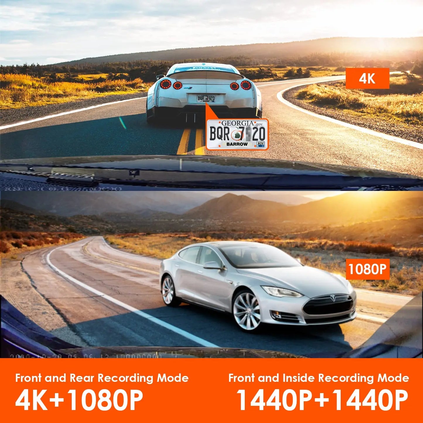 Vantrue N4 DashCam 4K Car Video Recorder Night Vision Car DVR Dashcam Rear View Camera with GPS Car Dash Cam Support 512GB Max