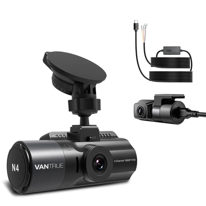 Vantrue N4 DashCam 4K Car Video Recorder Night Vision Car DVR Dashcam Rear View Camera with GPS Car Dash Cam Support 512GB Max