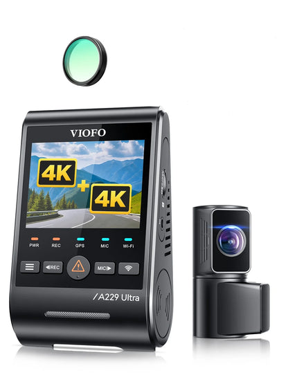 VIOFO A229 Ultra 2CH Dual 4K Dash Cam Front and Rear, Dual STARVIS 2 IMX678 Sensors 4K HDR, Faster 5GHz Wi-Fi GPS, Voice Control