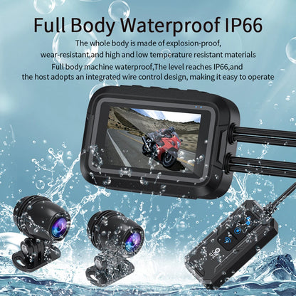 Motorcycle Dash Cam Dual 1080P Full Body Waterproof Moto Camera WiFi GPS DashCam Front Rear Driving Video Recorder DVR Black Box