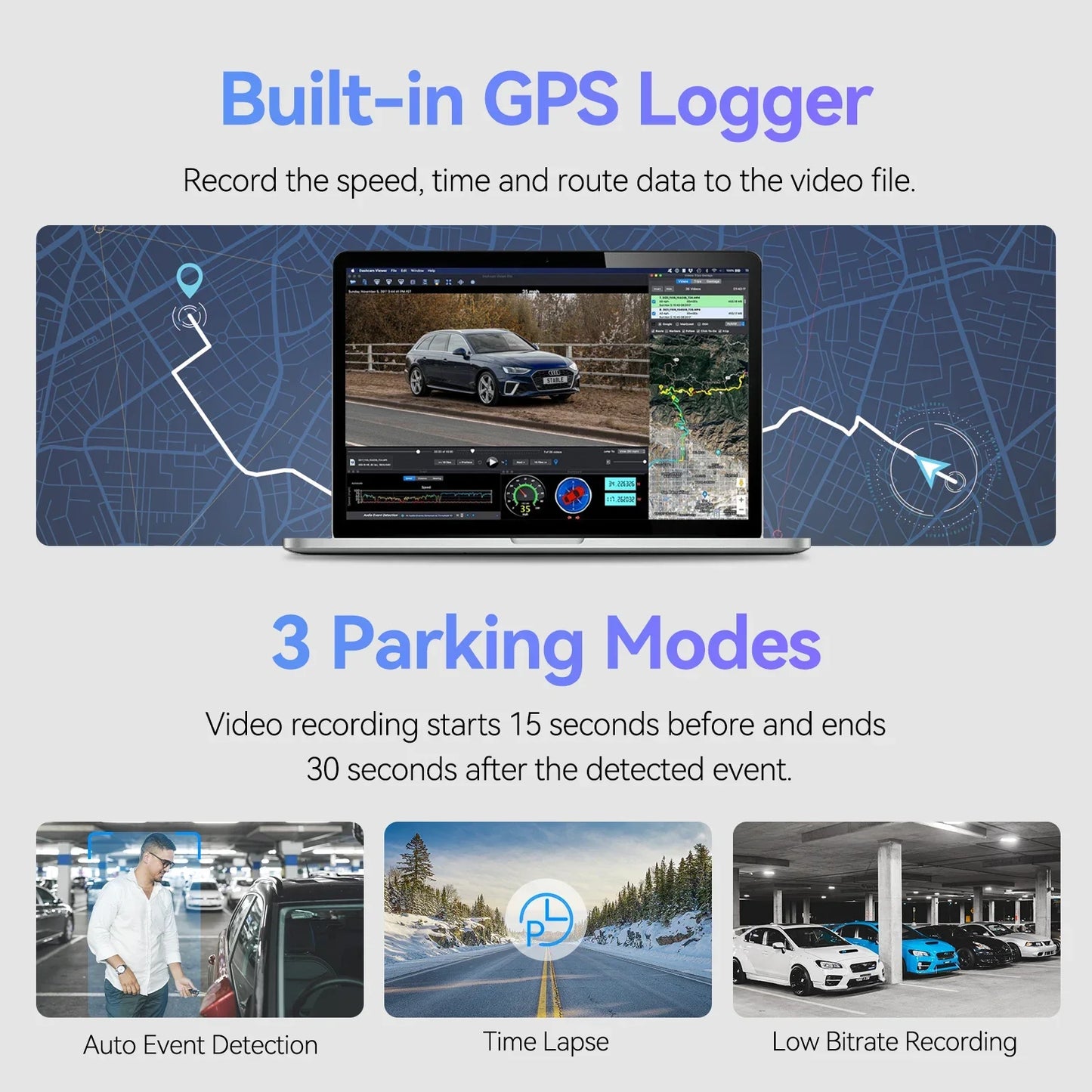 VIOFO A129 Pro Duo Dash Cam 4K + 1080P Front and Rear With 5GHz WiFi GPS, Ultra HD Dual Car Camera, Buffered Parking Mode