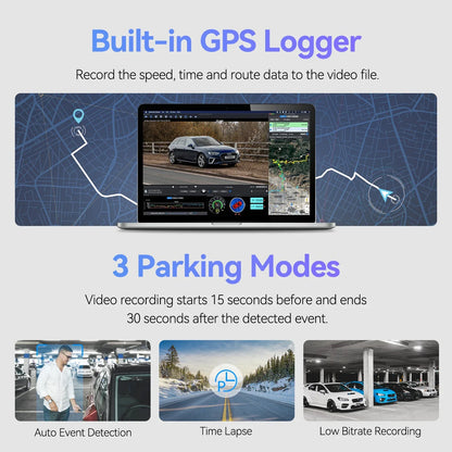 VIOFO A129 Pro Duo Dash Cam 4K + 1080P Front and Rear With 5GHz WiFi GPS, Ultra HD Dual Car Camera, Buffered Parking Mode