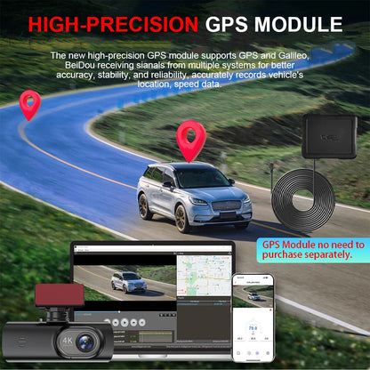 4K WIFI Dash Cam Mini CAR DVR Support Front and Rear Dual Lens 1080P Black Box Room Night Vision Camera Parking Monitor