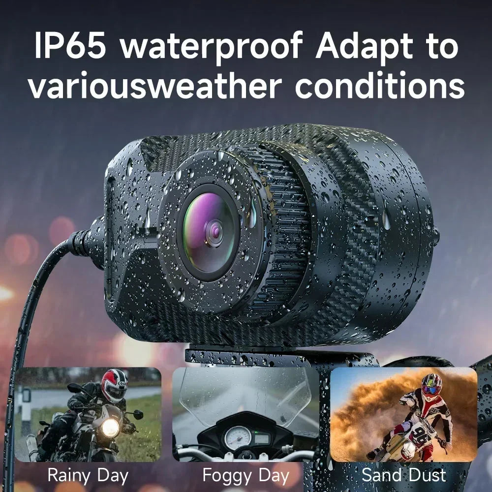 JIUYIN 2K HD WiFi Motorcycle Camera Waterproof IP65 Loop Recording 140 Degree Widely Angle Camera HD Video Recorder DVR Dash Cam