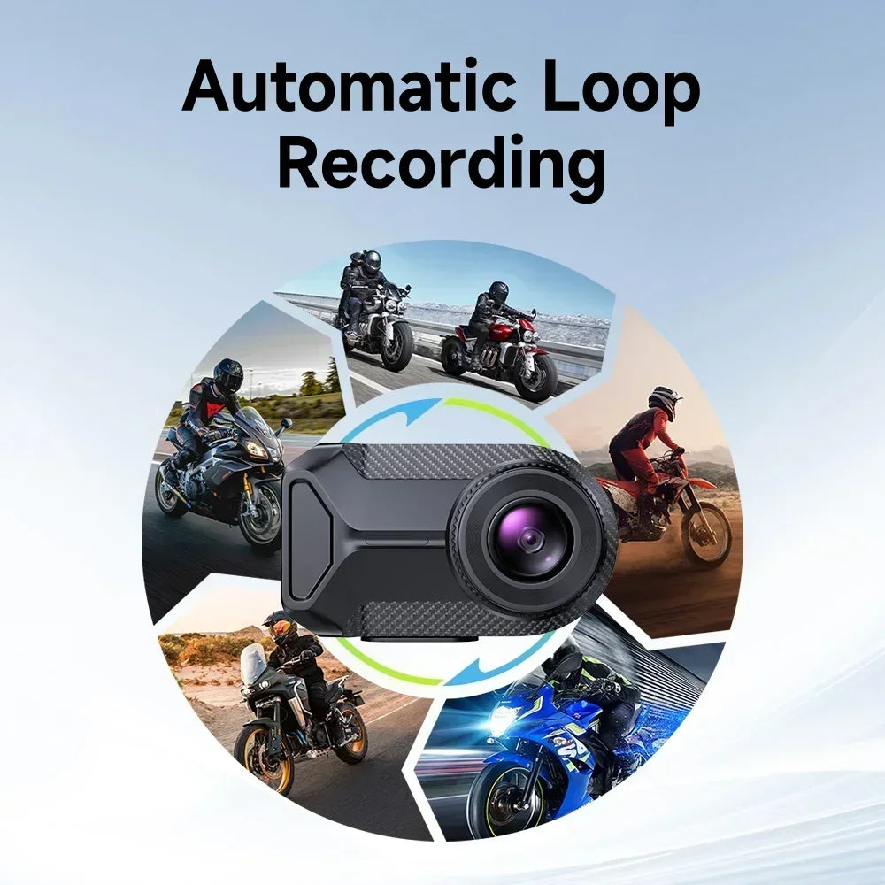 JIUYIN 2K HD WiFi Motorcycle Camera Waterproof IP65 Loop Recording 140 Degree Widely Angle Camera HD Video Recorder DVR Dash Cam