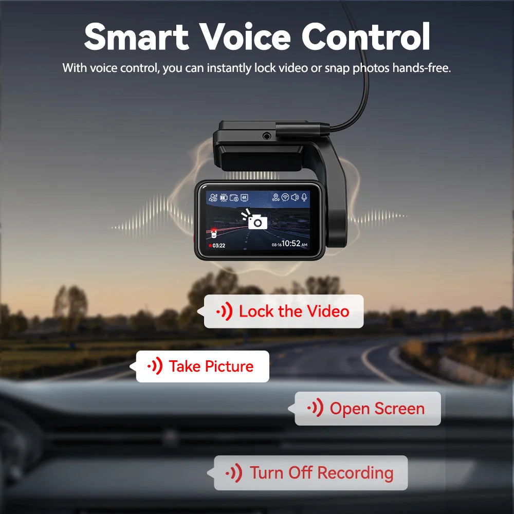 REDTIGER A4 Dash Camera Front and Rear 4k Dash Cam Drive Recorder for WiFi GPS Car Dvr for 24H Parking Mode Black Box for Car