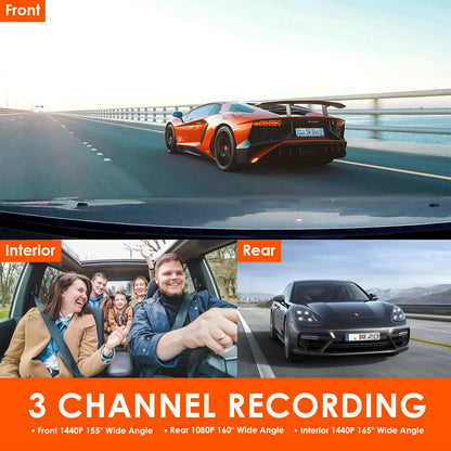 Vantrue N4 DashCam 4K Car Video Recorder Night Vision Car DVR Dashcam Rear View Camera with GPS Car Dash Cam Support 512GB Max