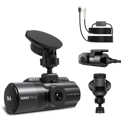 Vantrue N4 DashCam 4K Car Video Recorder Night Vision Car DVR Dashcam Rear View Camera with GPS Car Dash Cam Support 512GB Max