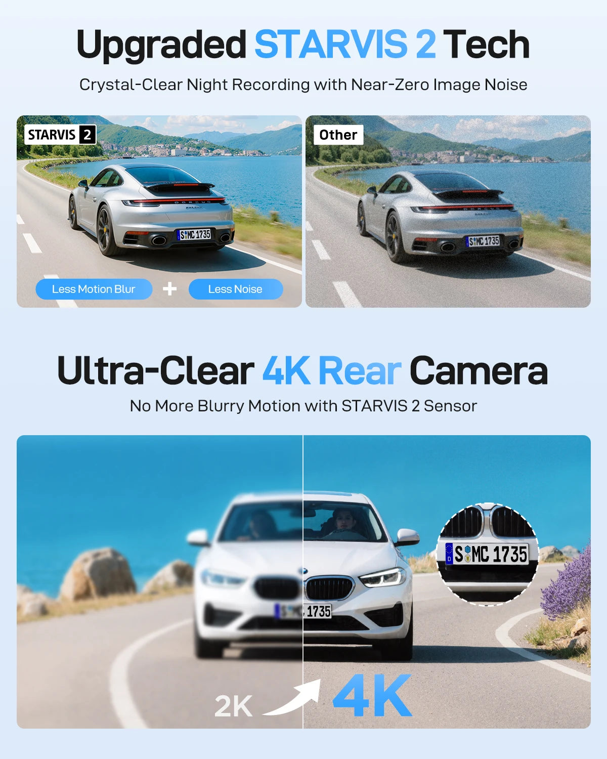 VIOFO A229 Ultra 2CH Dual 4K Dash Cam Front and Rear, Dual STARVIS 2 IMX678 Sensors 4K HDR, Faster 5GHz Wi-Fi GPS, Voice Control