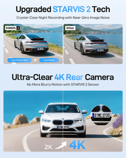 VIOFO A229 Ultra 2CH Dual 4K Dash Cam Front and Rear, Dual STARVIS 2 IMX678 Sensors 4K HDR, Faster 5GHz Wi-Fi GPS, Voice Control